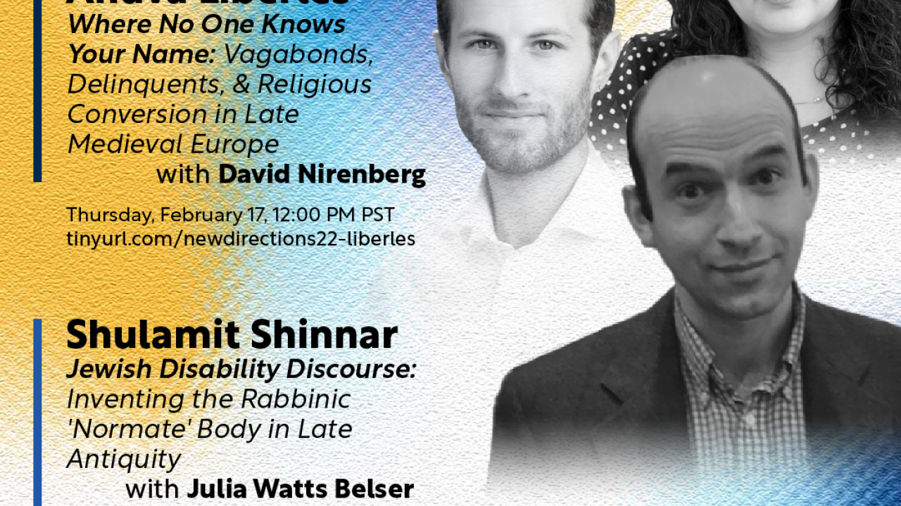 New Directions in Jewish Studies Lecture series poster; all information in text form below
